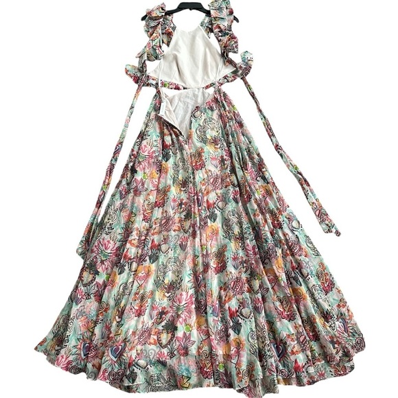 Zimmerman the Lovestruck Ruffle Maxi Dress Flaming Hearts Print size 0 | US 4 - Picture 12 of 16